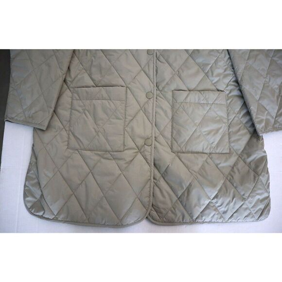 Michael Stars SFDQL27X Women Sz 3X LT Olive Sonnet Snap Front Quilted Coat - Picture 8 of 9